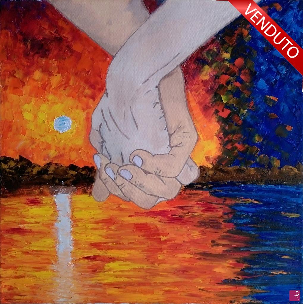 quadri in vendita online - Tienimi per mano al tramonto