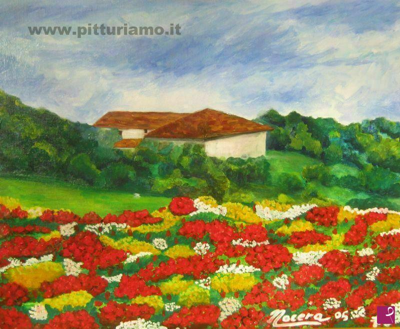 quadri in vendita online - Toscana in fiore