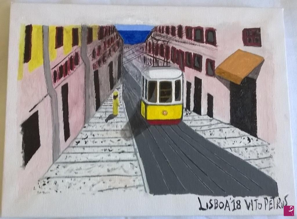 quadri in vendita online - Tram di Lisbona '18