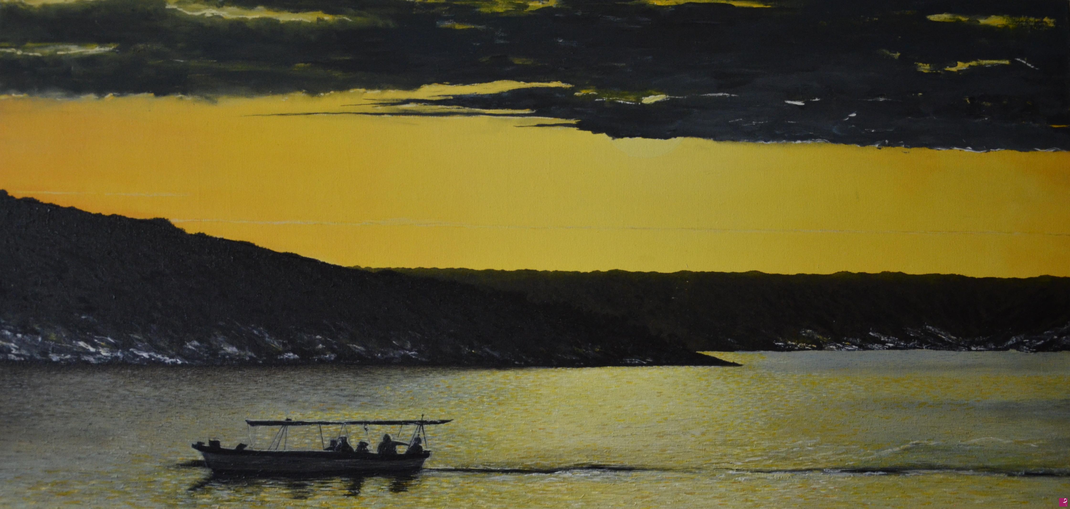 quadri in vendita online - Tramonto a Brac 2016