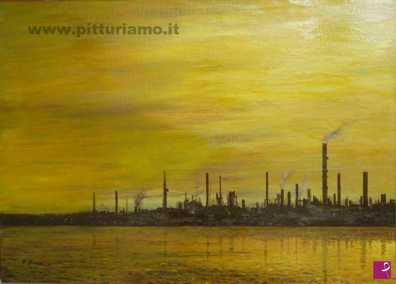quadri in vendita online - Tramonto a Marghera