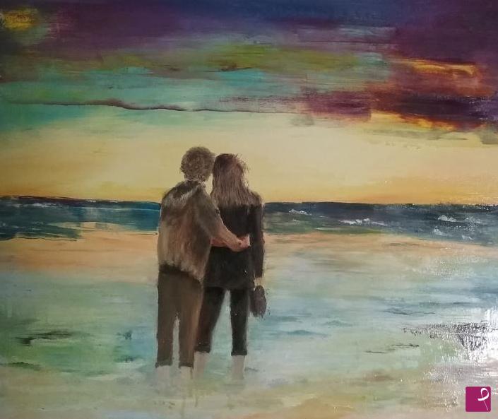 quadri in vendita online - Tramonto a Ocean Beach