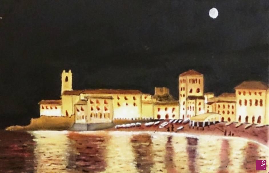 quadri in vendita online - Tramonto a Varigotti