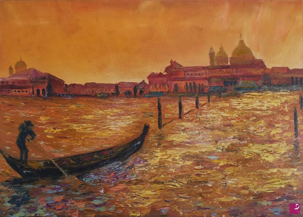 quadri in vendita online - Tramonto a Venezia