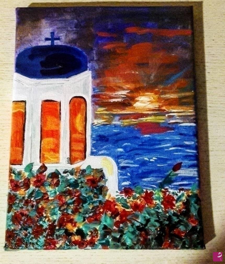 quadri in vendita online - Tramonto greco