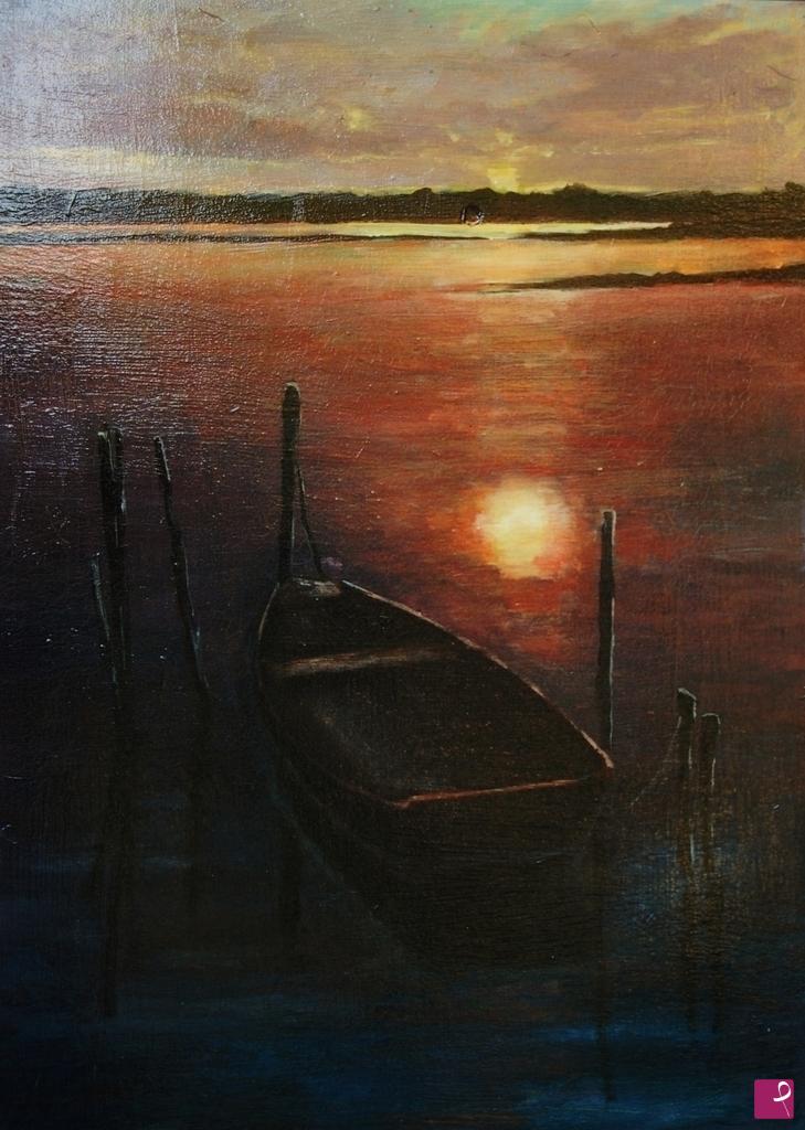 quadri in vendita online - Tramonto in Padule