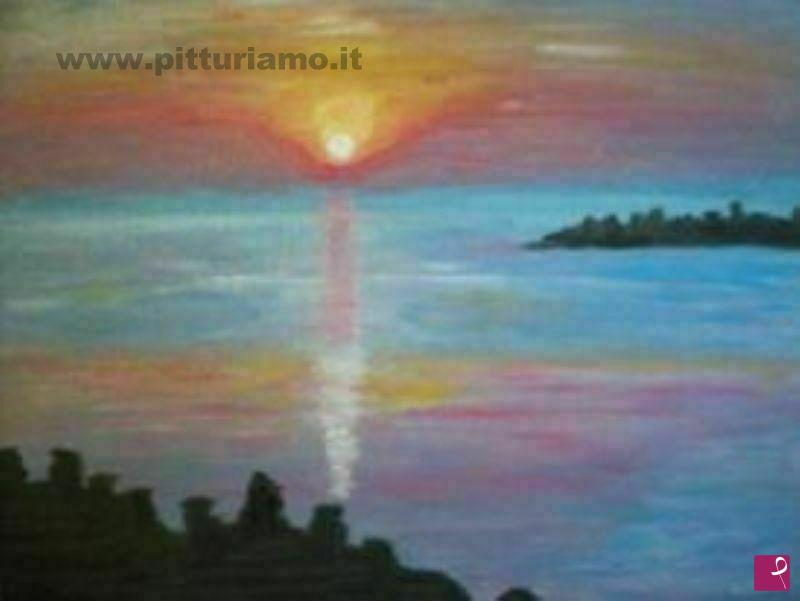 quadri in vendita online - Tramonto in Romania