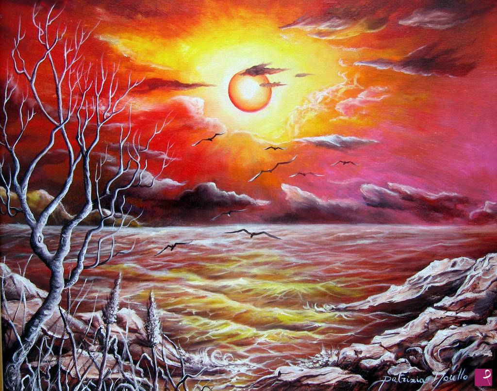 quadri in vendita online - Tramonto in Rosso