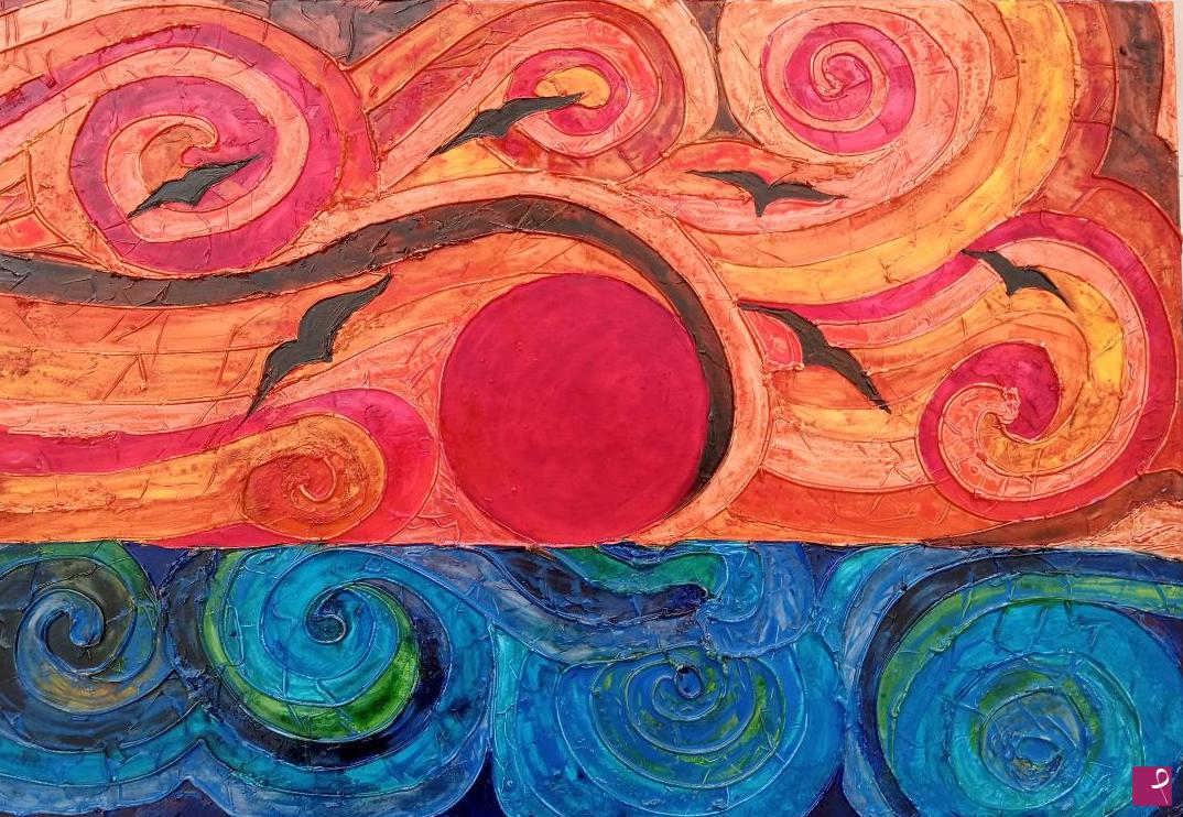 quadri in vendita online - TRAMONTO ROSSO
