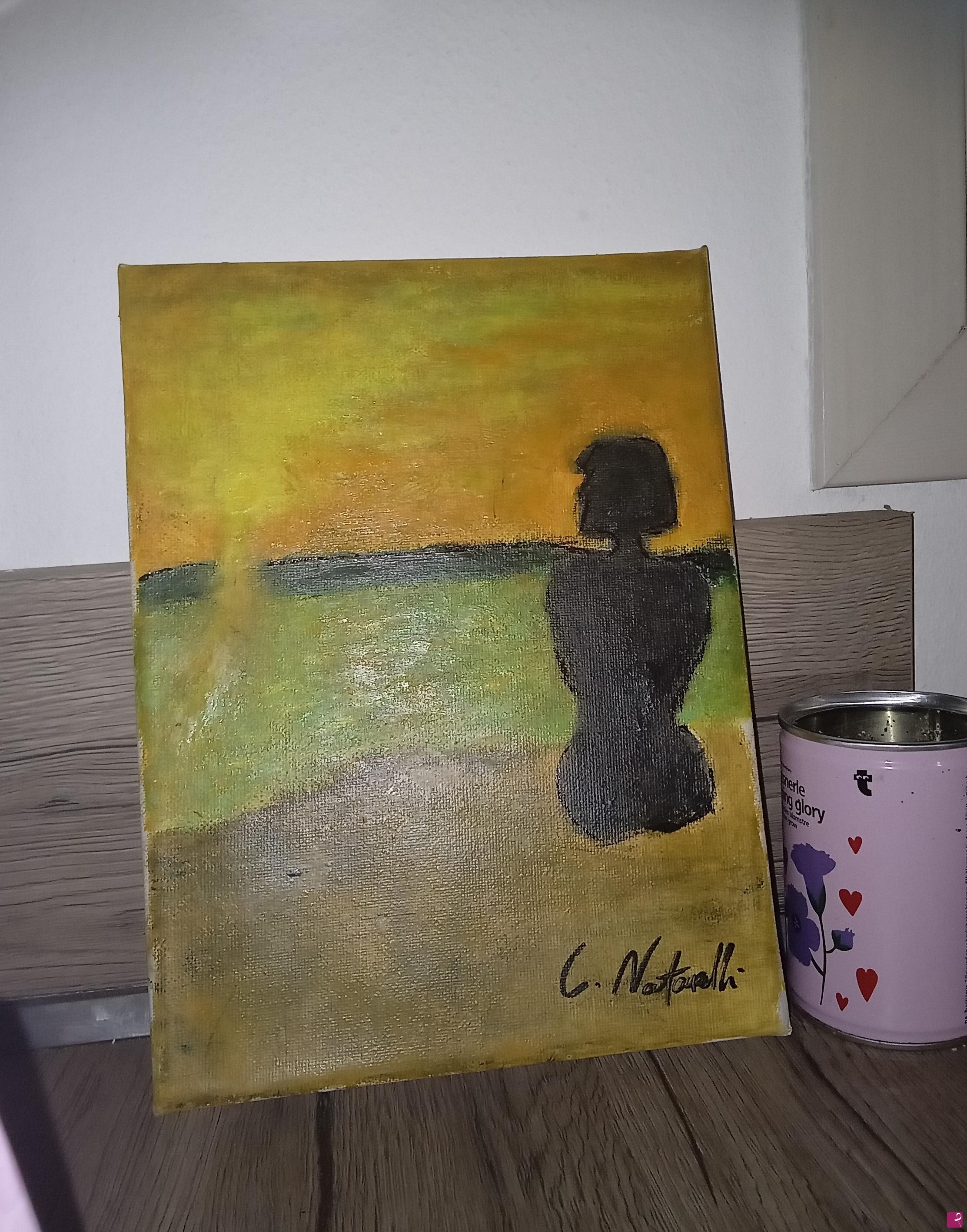 quadri in vendita online - Tramonto solitario