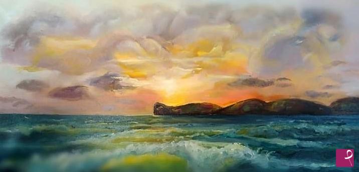 quadri in vendita online - tramonto su Capo Caccia