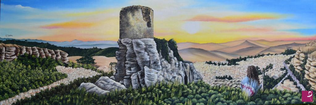 quadri in vendita online - Tramonto su Corleone 