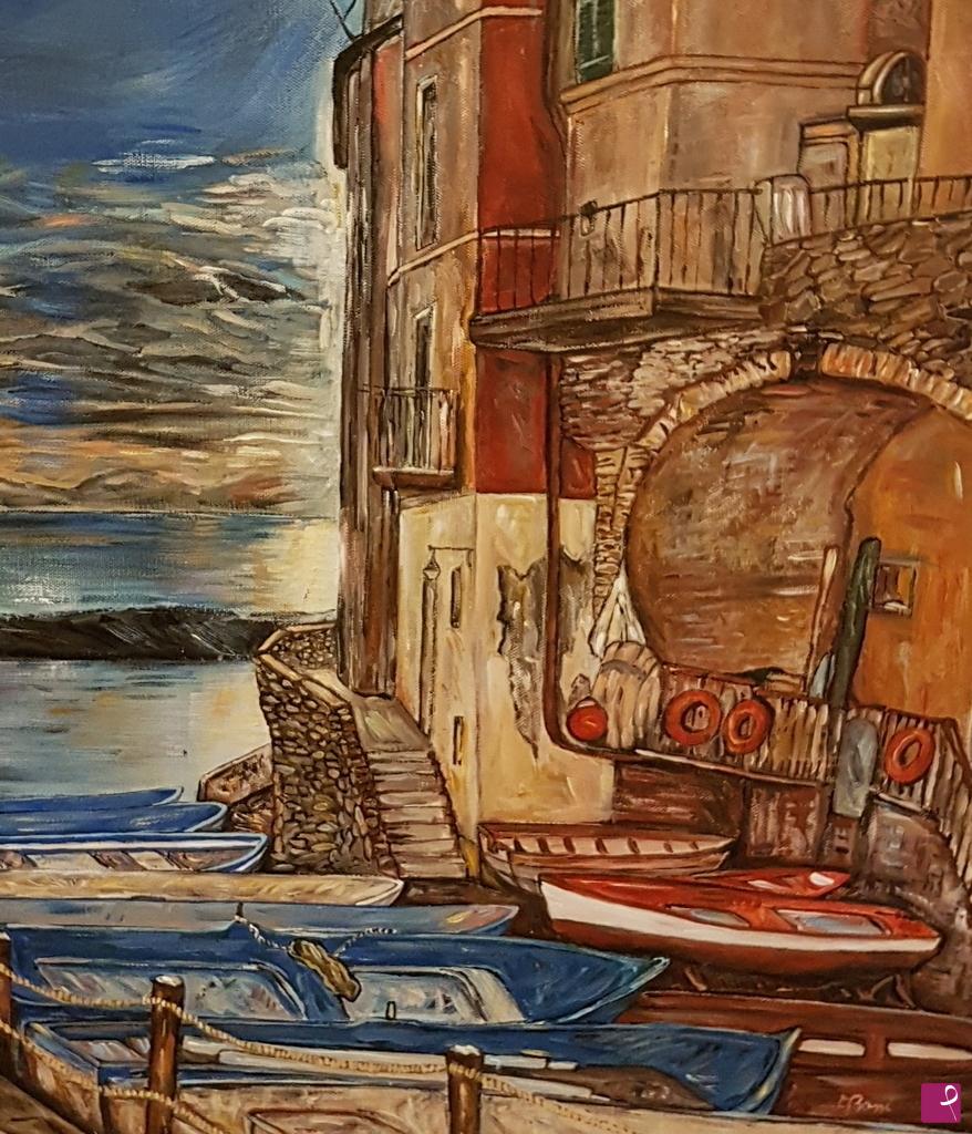 quadri in vendita online - tramonto su Riomaggiore