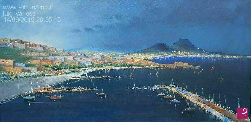 quadri in vendita online - Tramonto sul golfo di Napoli
