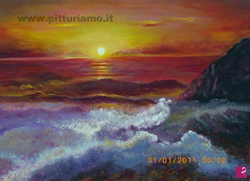 quadri in vendita online - tramonto sul mare