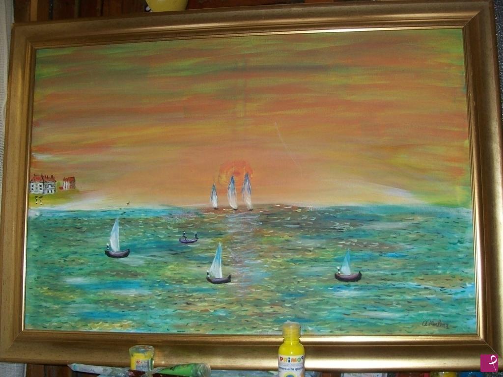 quadri in vendita online - tramonto sul mare