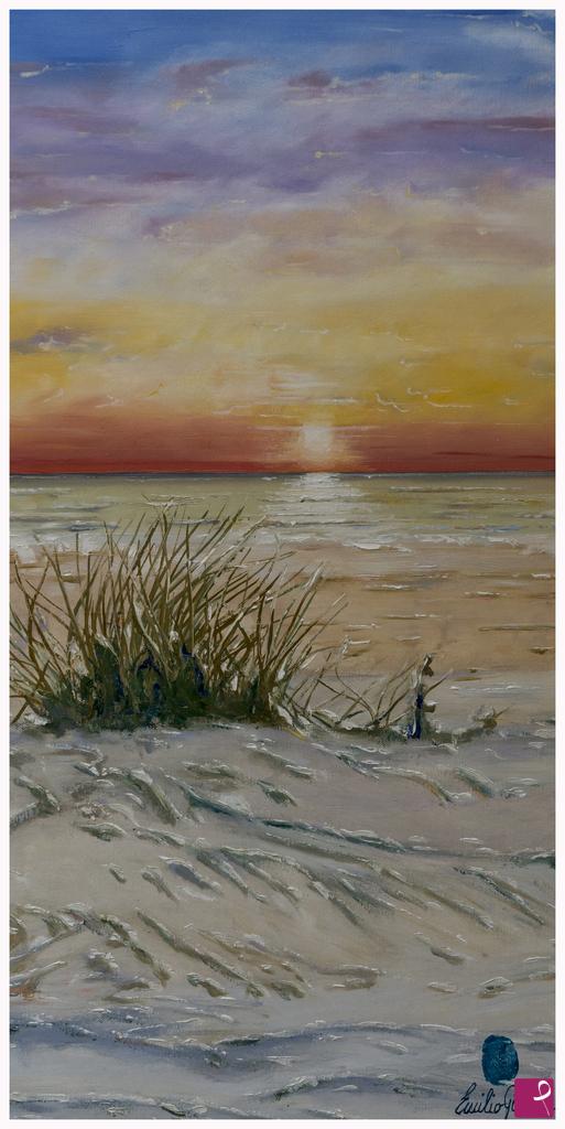 quadri in vendita online - Tramonto sulle dune