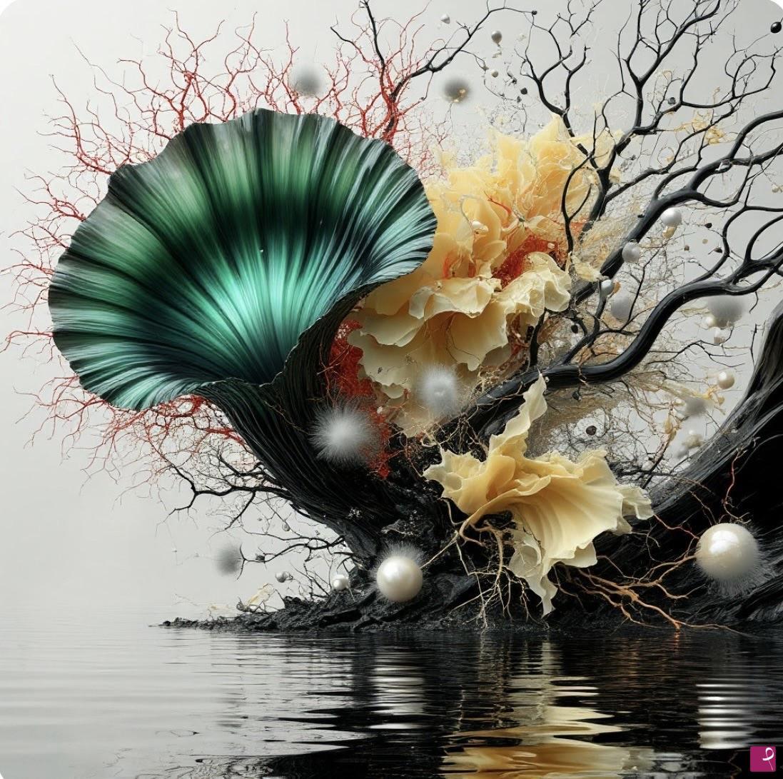 quadri in vendita online - Trees over the water
