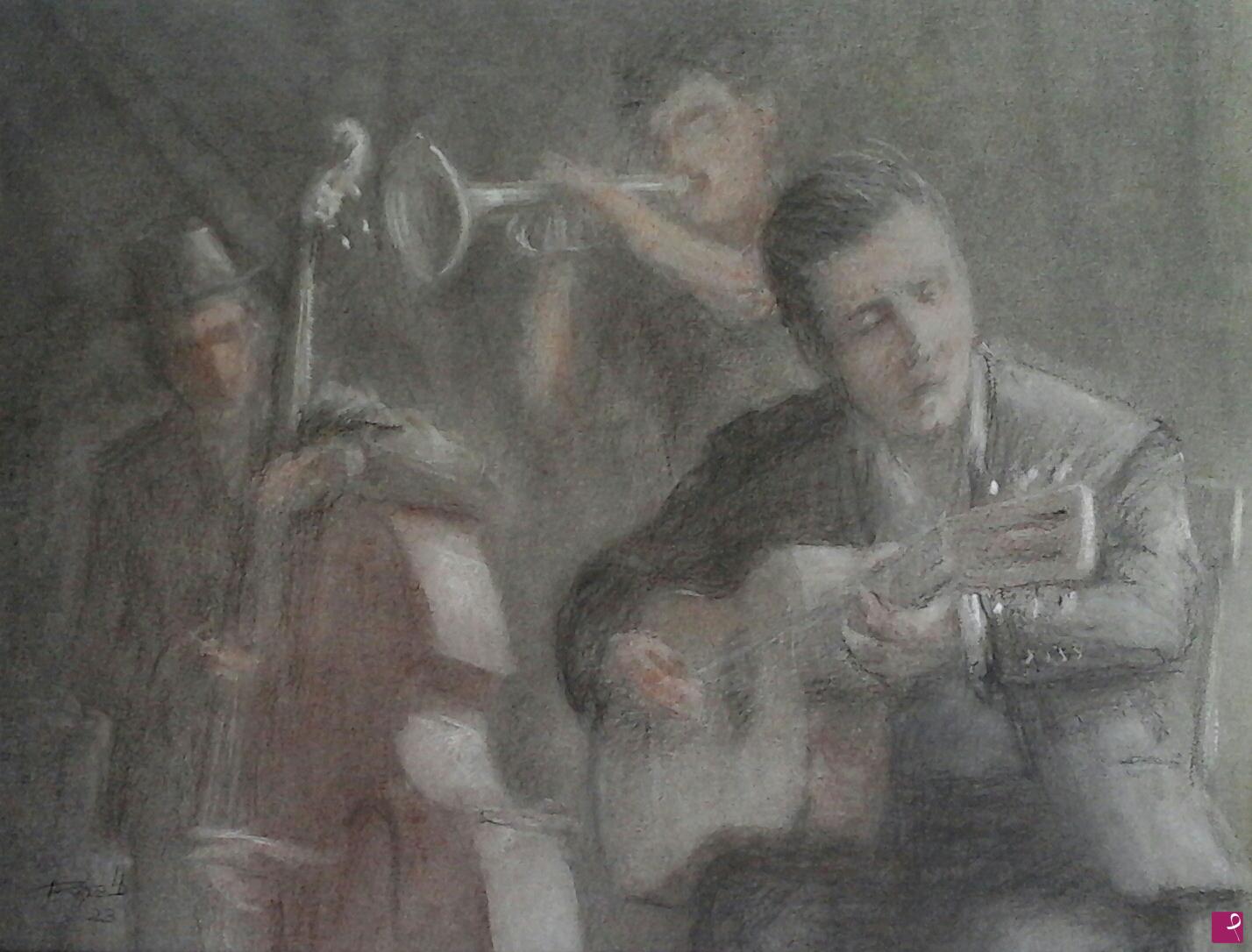 quadri in vendita online - Trio acustico 