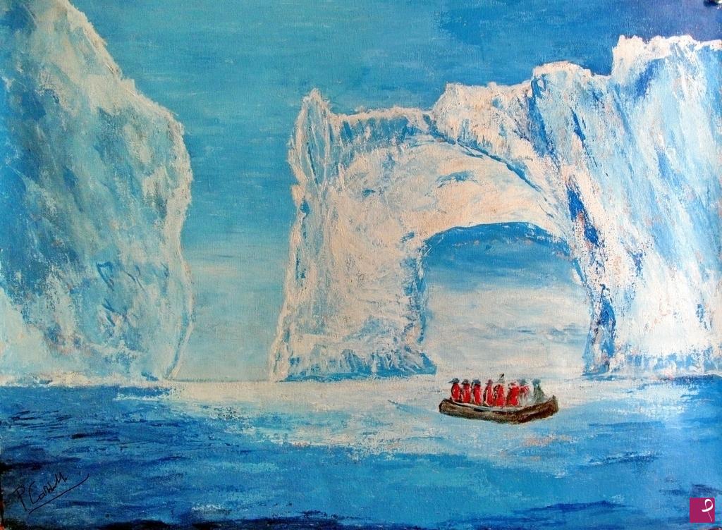quadri in vendita online - Trip to Antarctic Flat earth