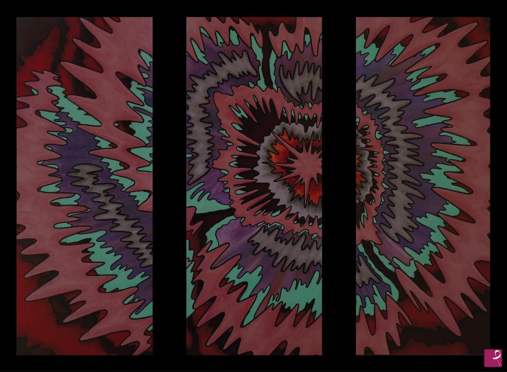 quadri in vendita online - Triptych flower I