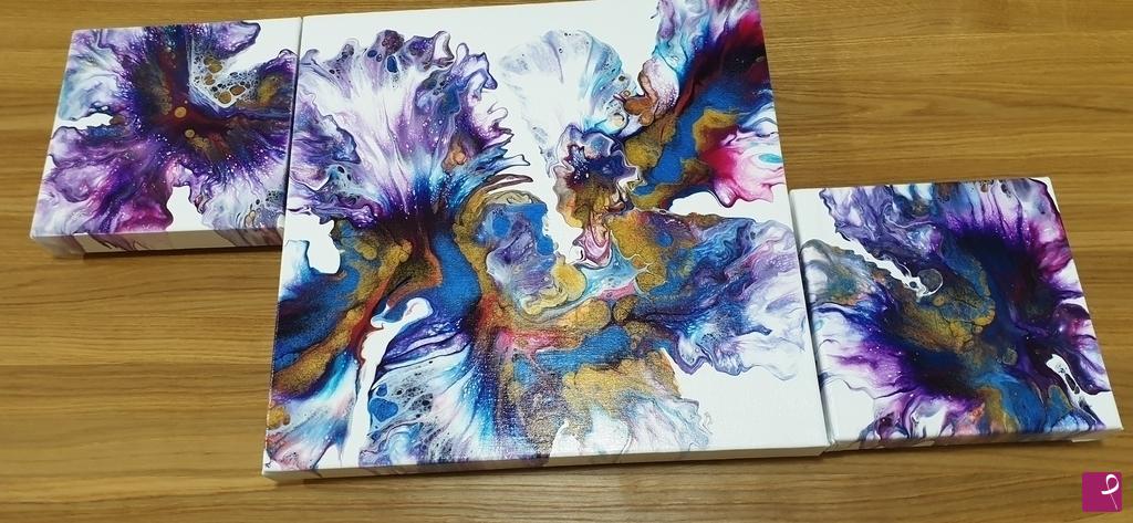 quadri in vendita online - Trittico Violet ( Due 20x20 e Uno 40x40)