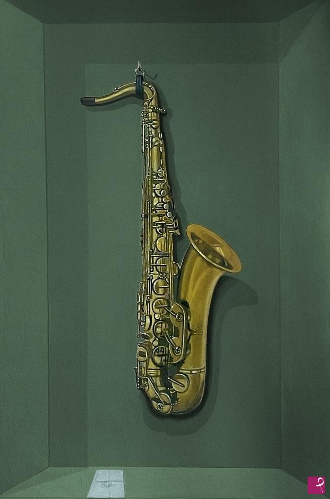 quadri in vendita online - trompe l'oeil con sax