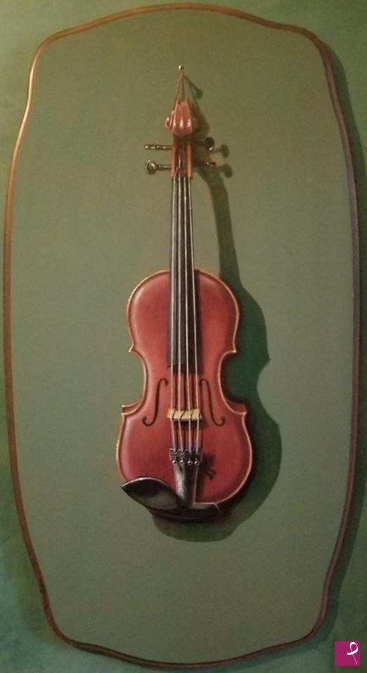 quadri in vendita online - Trompe l'oeil con violino