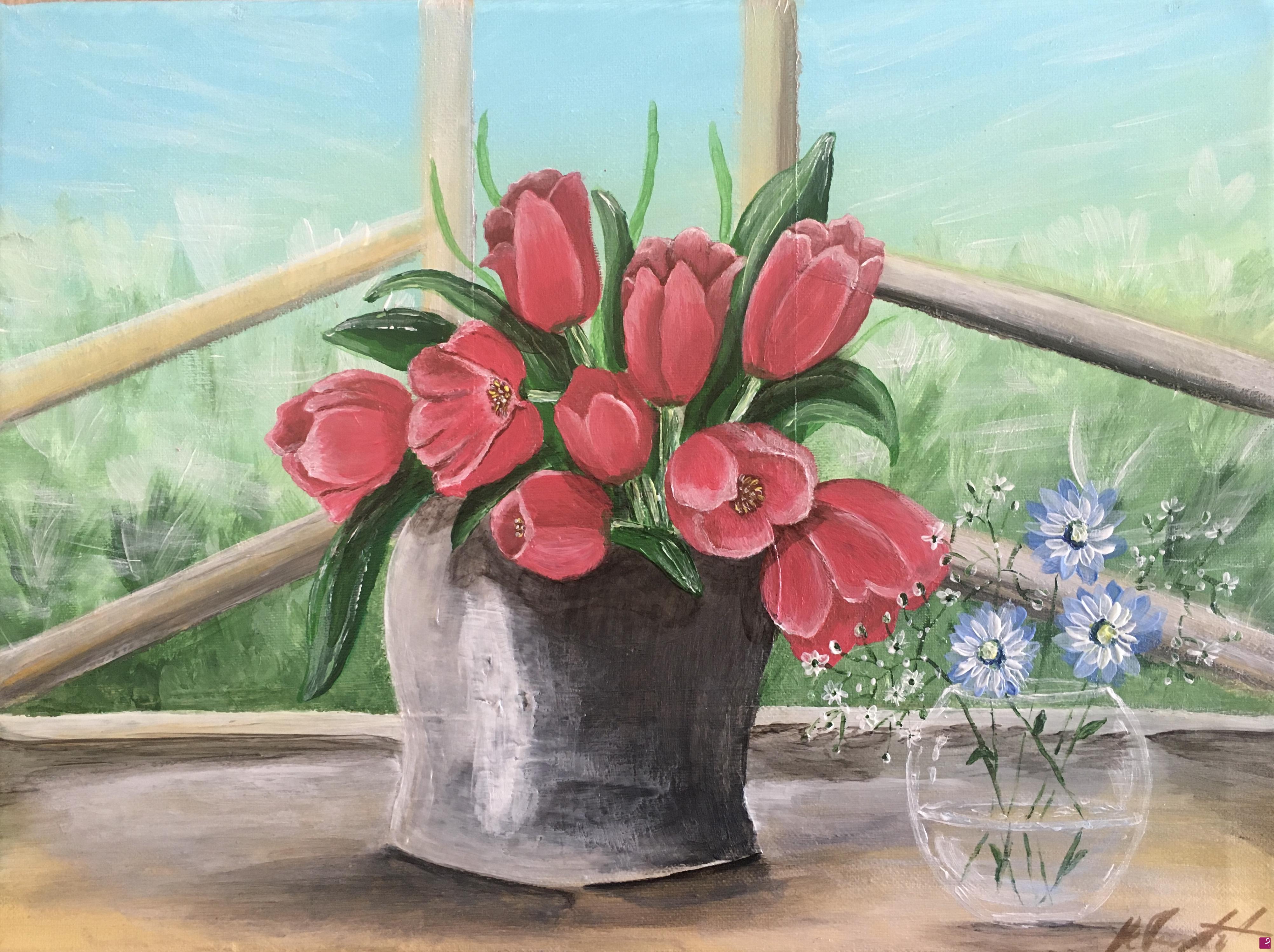 quadri in vendita online - Tulipani