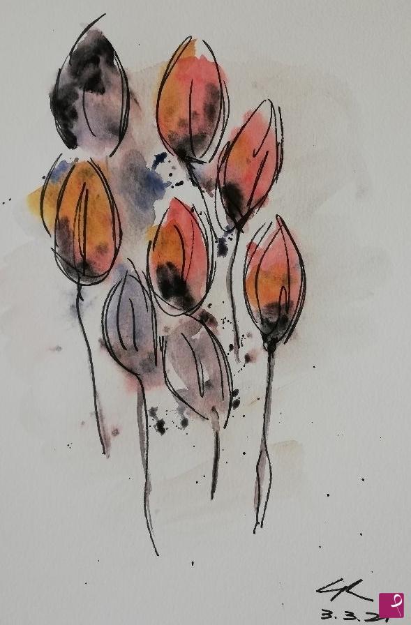 quadri in vendita online - Tulipani N.1