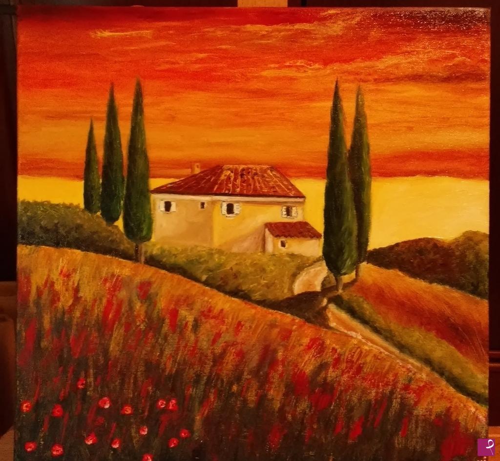 quadri in vendita online - Tuscany sunset