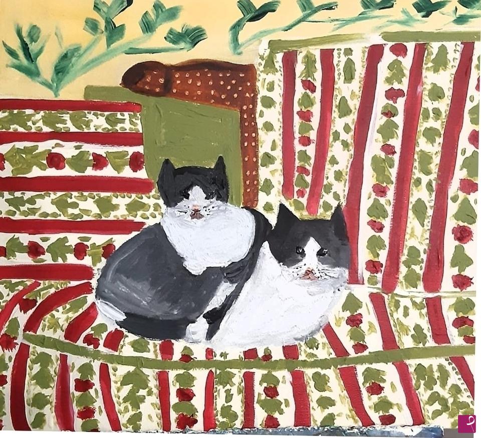 quadri in vendita online - Two Cats