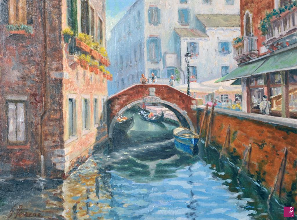 quadri in vendita online - Un canale di Venezia