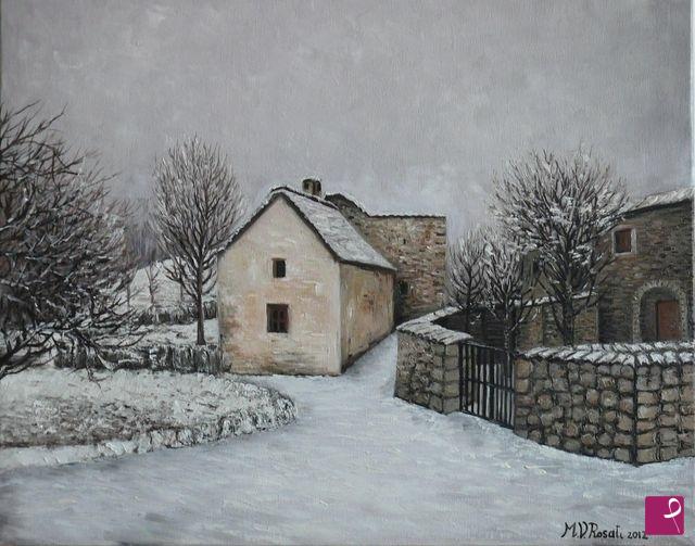quadri in vendita online - UN' INTENSA NEVICATA