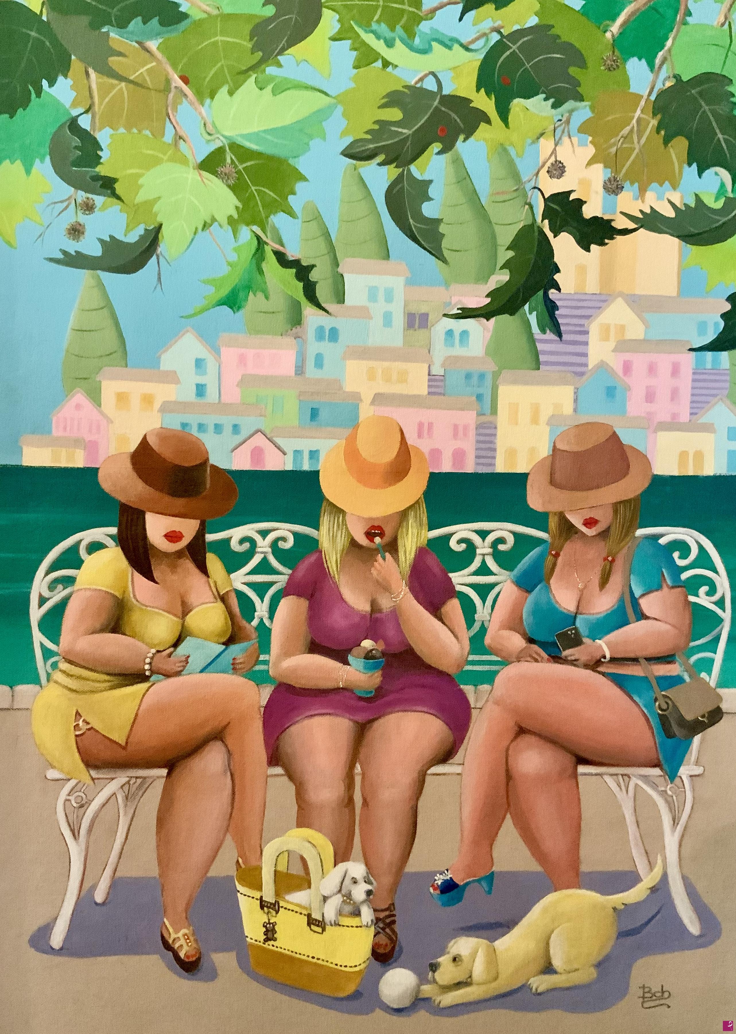 quadri in vendita online - Un pomeriggio al lago