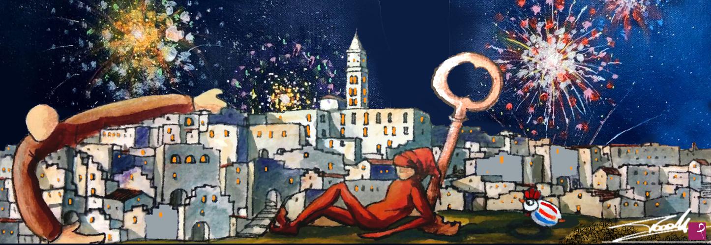 quadri in vendita online - Una terrazza sui Sassi 