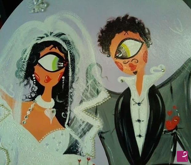 quadri in vendita online - "Un'amore di sposi"