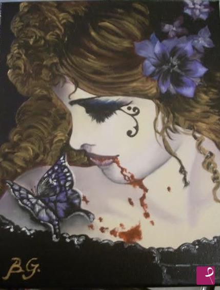 quadri in vendita online - Vampiro con farfalla