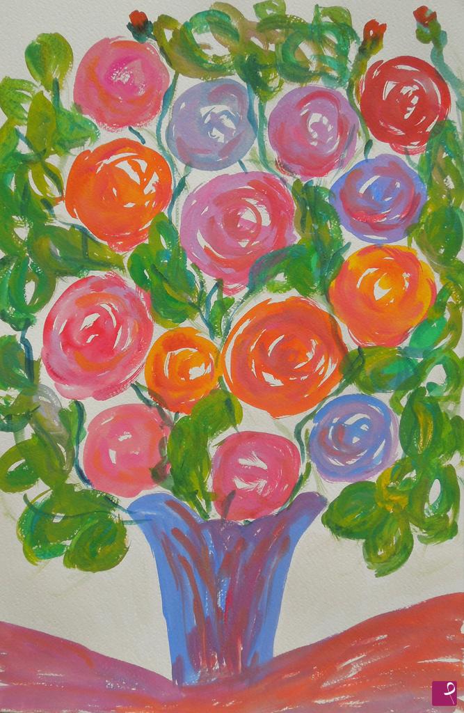 quadri in vendita online - Vase of roses - 335