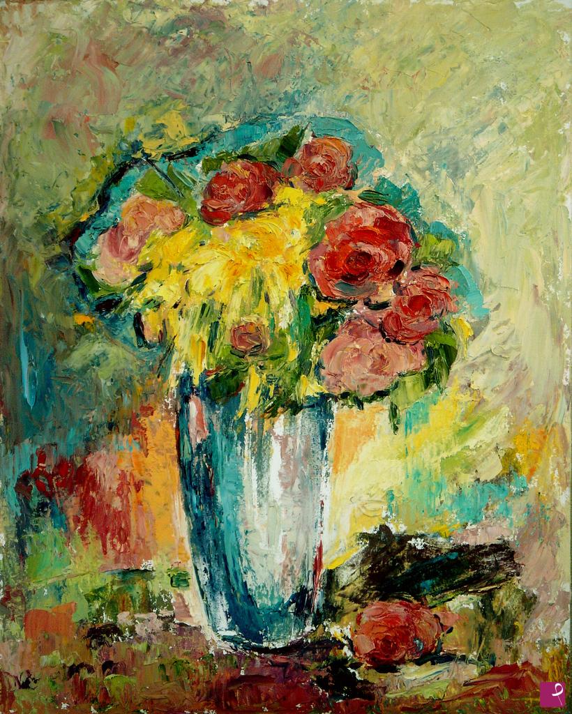 quadri in vendita online - Vaso con fiori 