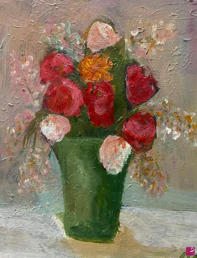quadri in vendita online - Vaso con fiori 