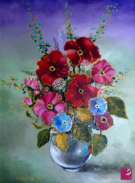 quadri in vendita online - VASO CON FIORI