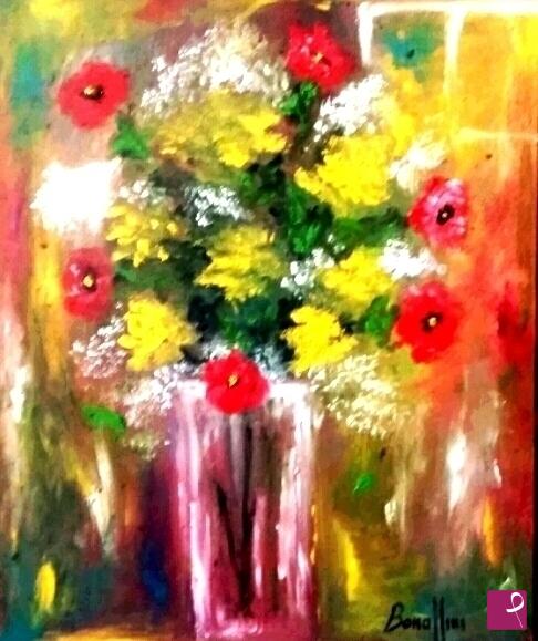 quadri in vendita online - VASO DI FIORI