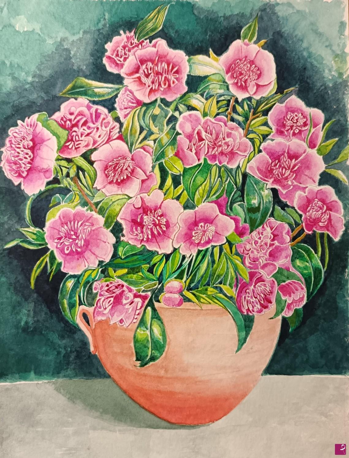 quadri in vendita online - Vaso di fiori