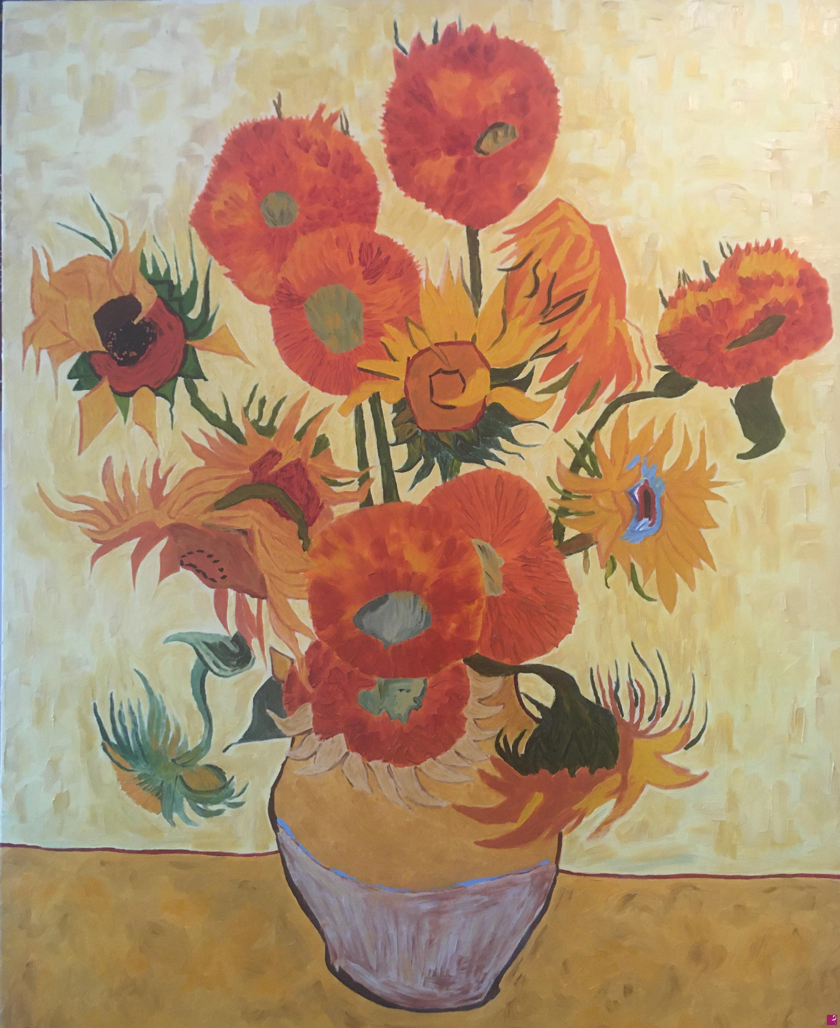 quadri in vendita online - Vaso di girasoli
