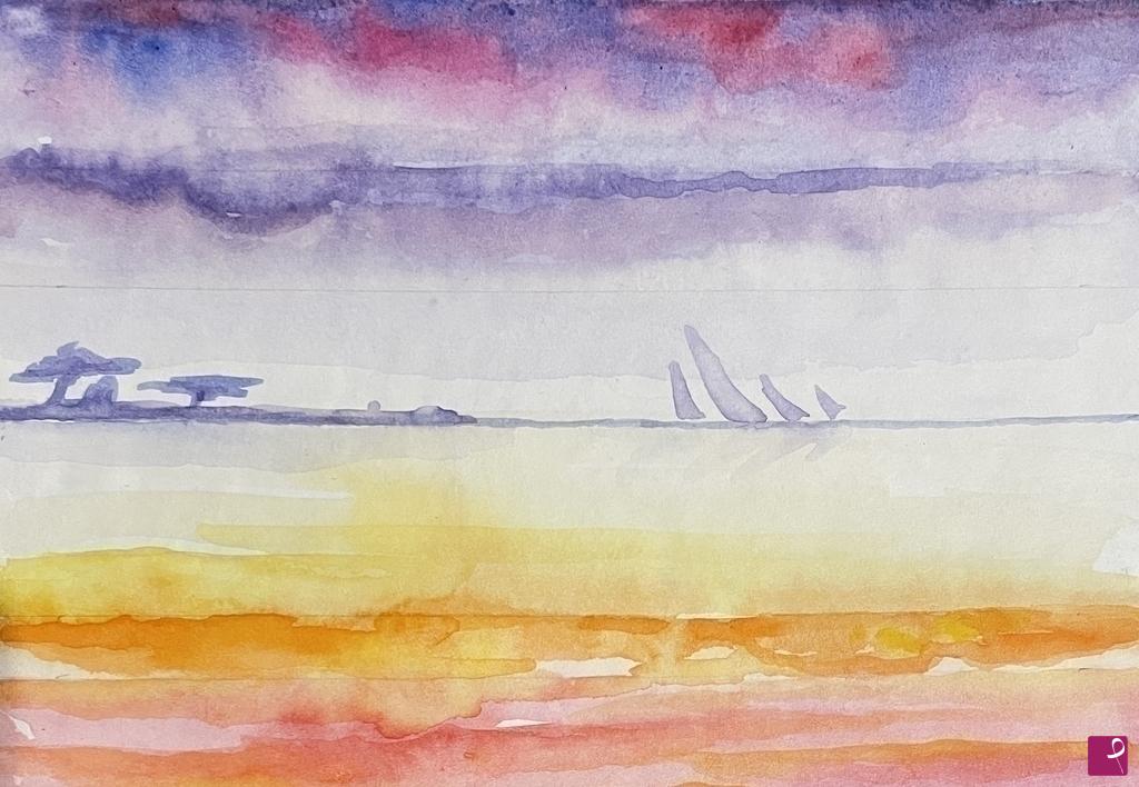 quadri in vendita online - Vele al tramonto