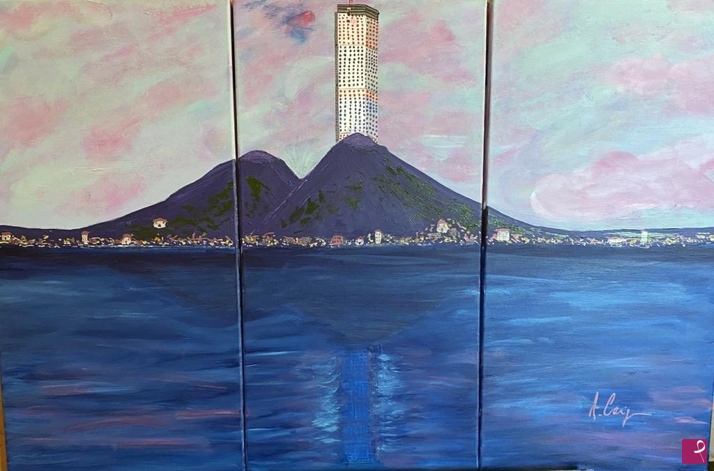 quadri in vendita online - Vesuvio a New York