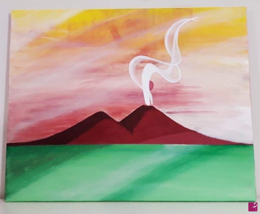 quadri in vendita online - Vesuvio in rosa