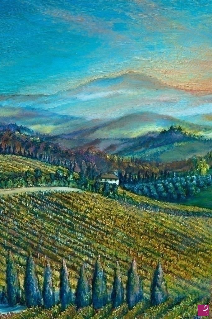 quadri in vendita online - Vigneti nel Chianti