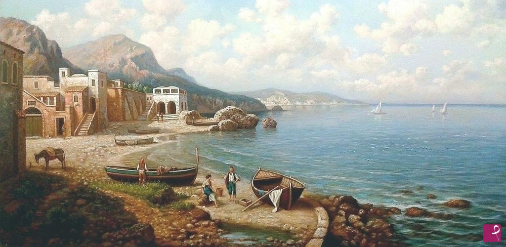 quadri in vendita online - Villaggio di pescatori